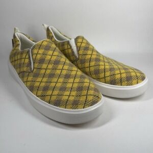 Woolloomooloo Size 38 W 7.5 - 8 Yellow Plaid Byron Merino Hoffman Slip On Shoe